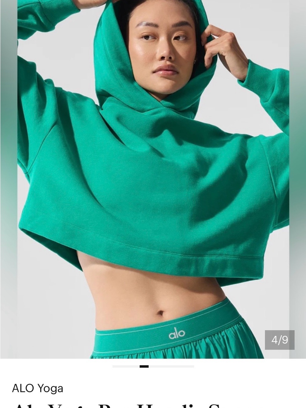 Alo Green Crop Hoodie